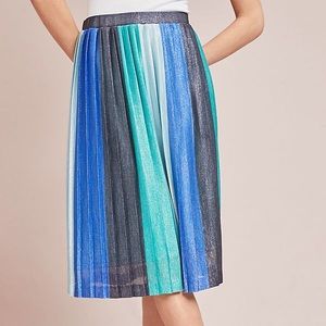 Maeve for Anthro Sunburst Pleated Midi Skirt
